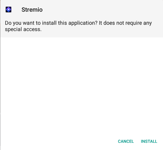 Android install prompt: 'Do you want to install this application?' with Install button